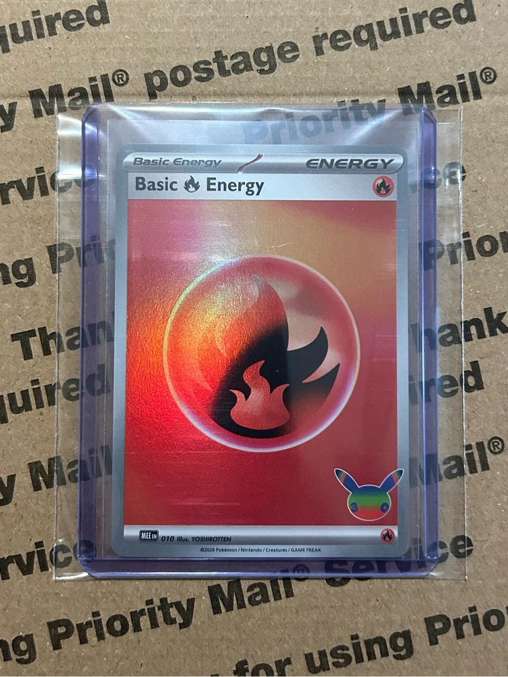 Holo Basic Fire 🔥 Energy 30th Celebration Pokemon TCG Card No. 010